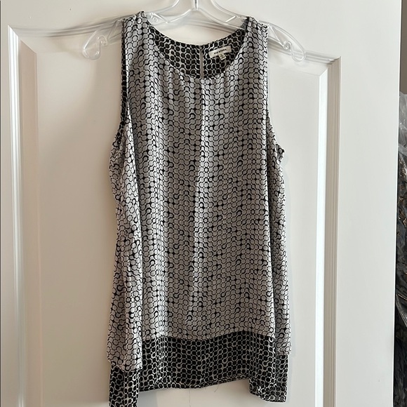 Max Studio Tops - Max Studio Asymmetrical Black and White Tank Top